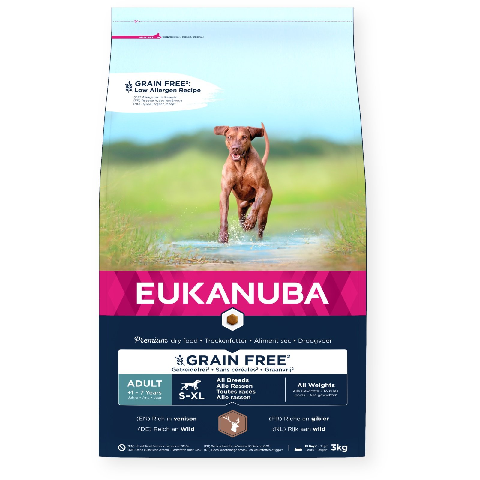 Eukanuba Adult Grain Free All Breeds Venison 3 x 3kg