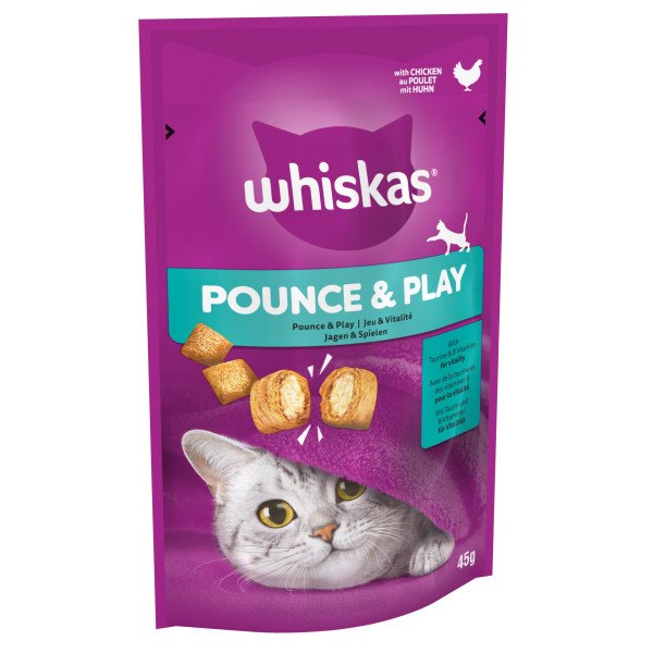 Whiskas Pounce & Play with Chicken Cat Treats 8 x 45g