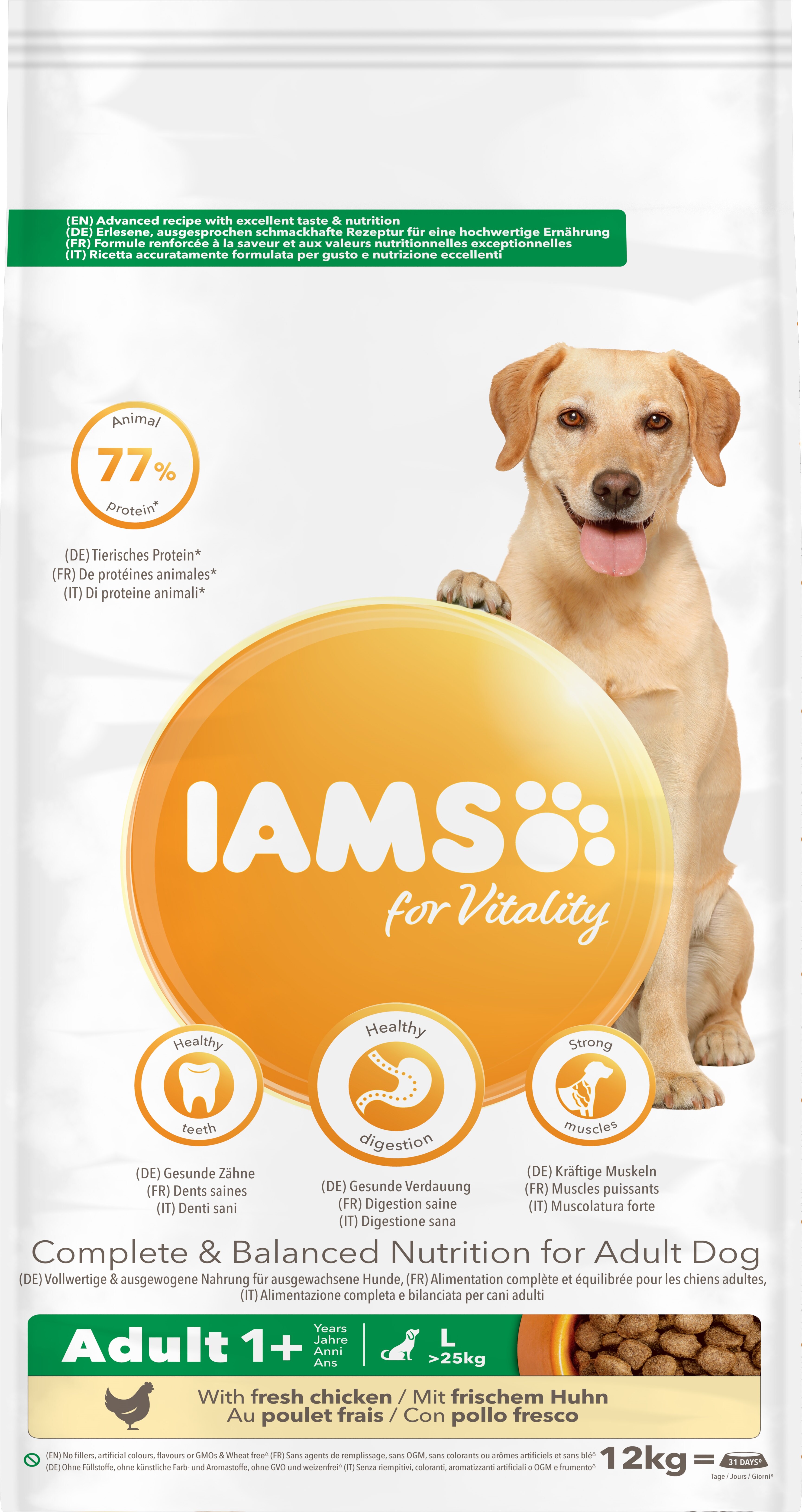 Iams Dog Adult Vitality Large Breed Chicken 12kg
