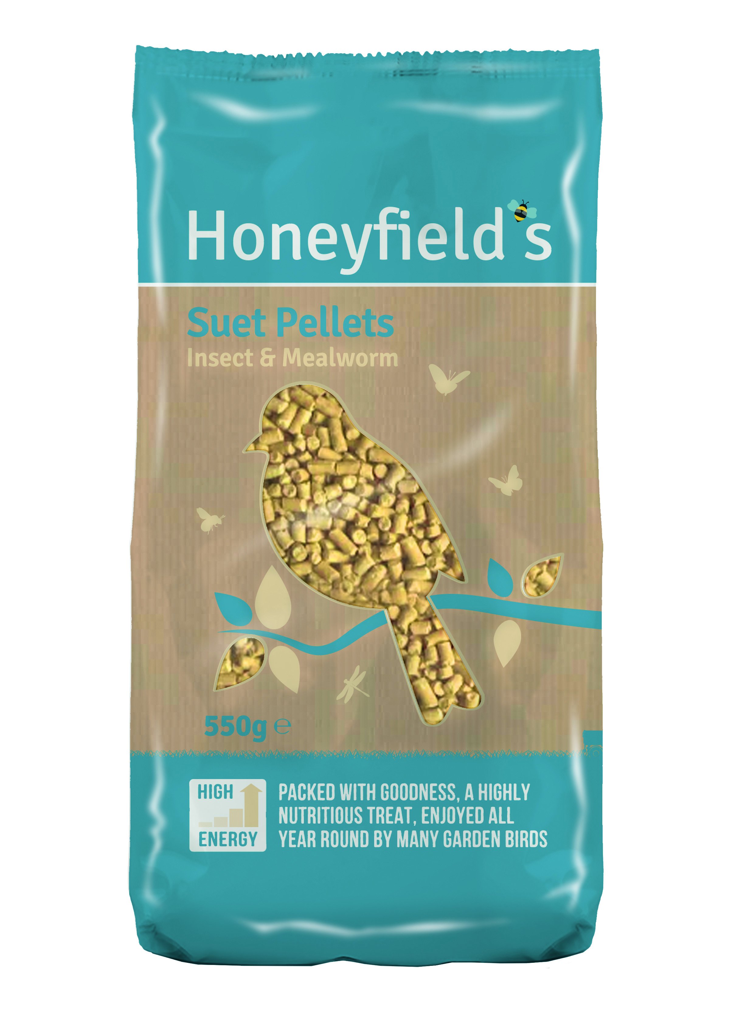 Honeyfield's Mealworm & Insect Suet Pellets 8 x 550G