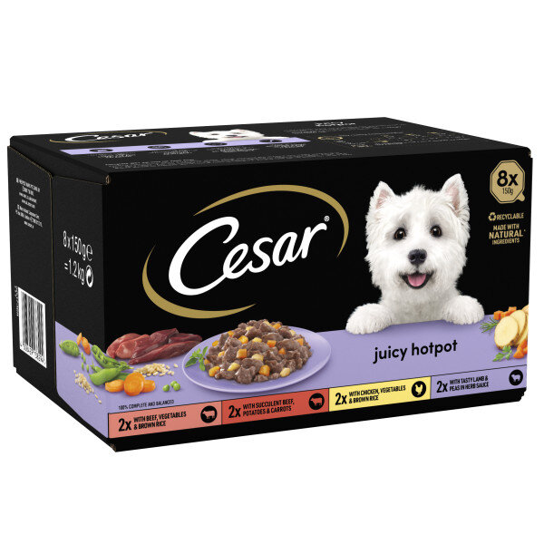 Cesar Tray Classic Country Kitchen Mixed Selection in Gravy 3 x 8 x 150g