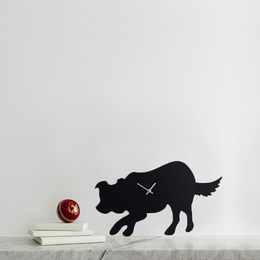 BORDER COLLIE CLOCK WITH WAGGING TAIL