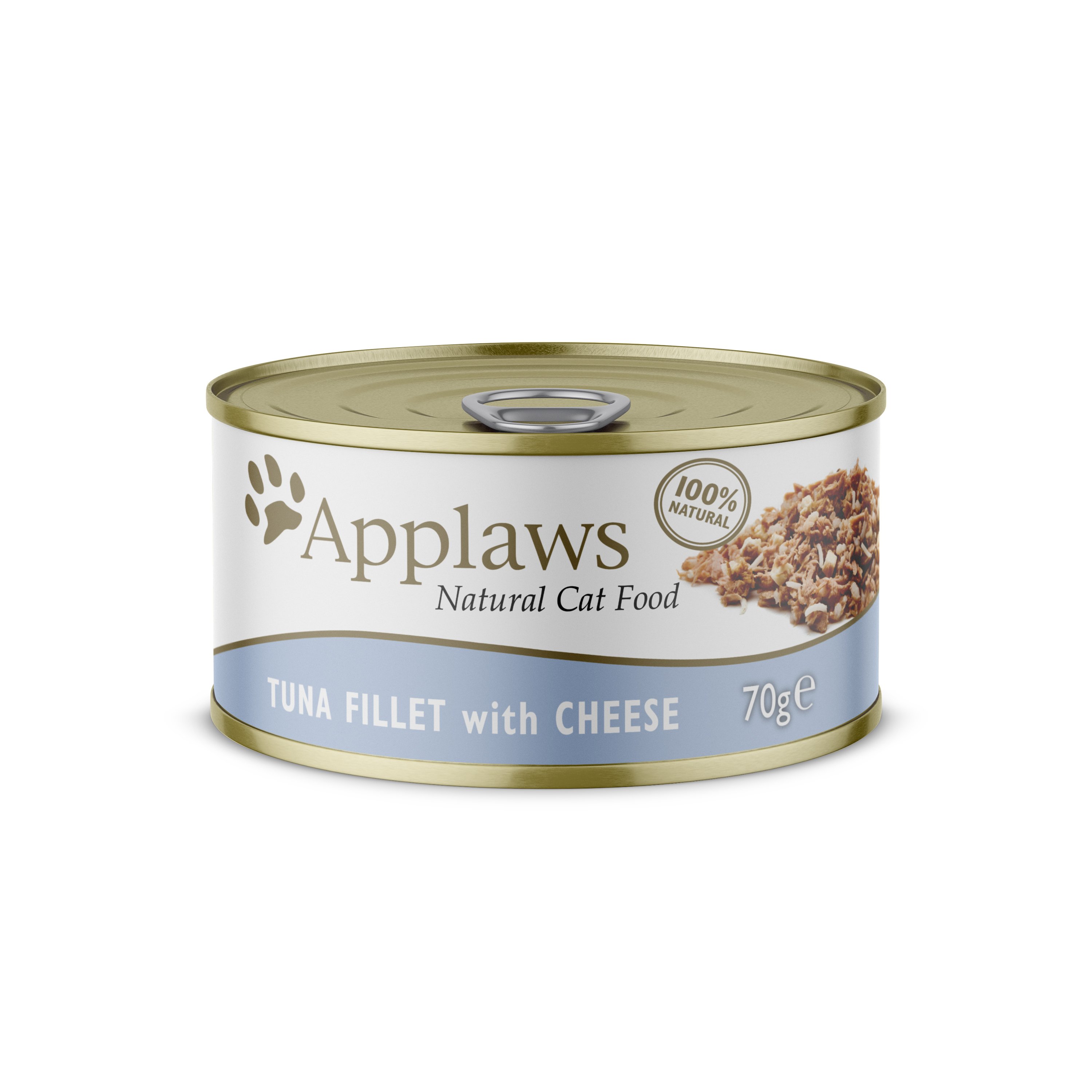 Applaws Cat Tuna Fillets with Cheese in Broth Tins 24 x 70g