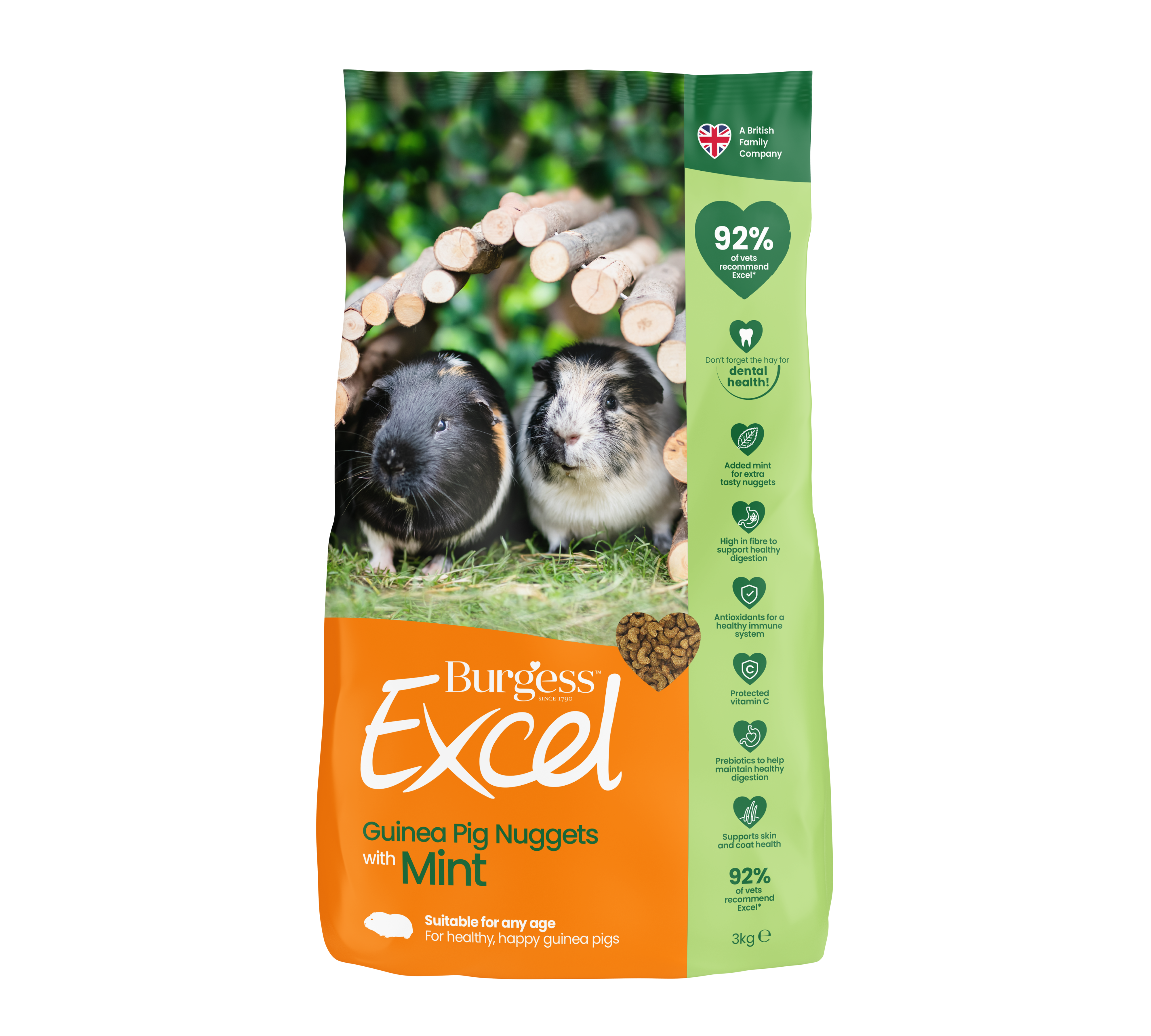 Burgess Excel Guinea Pig Nuggets Mint 3kg