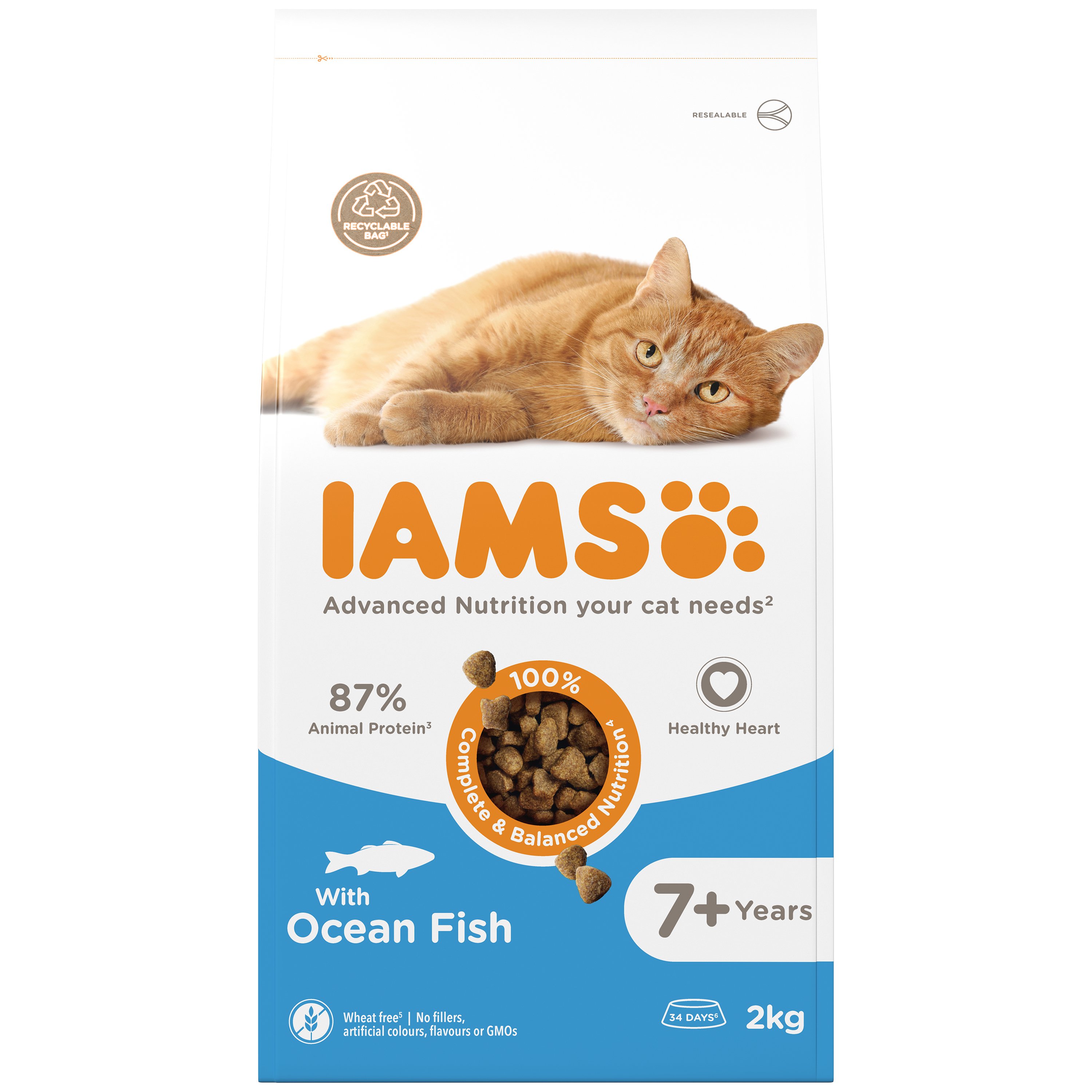 Iams Cat Senior Vitality Ocean Fish 2 x 2kg