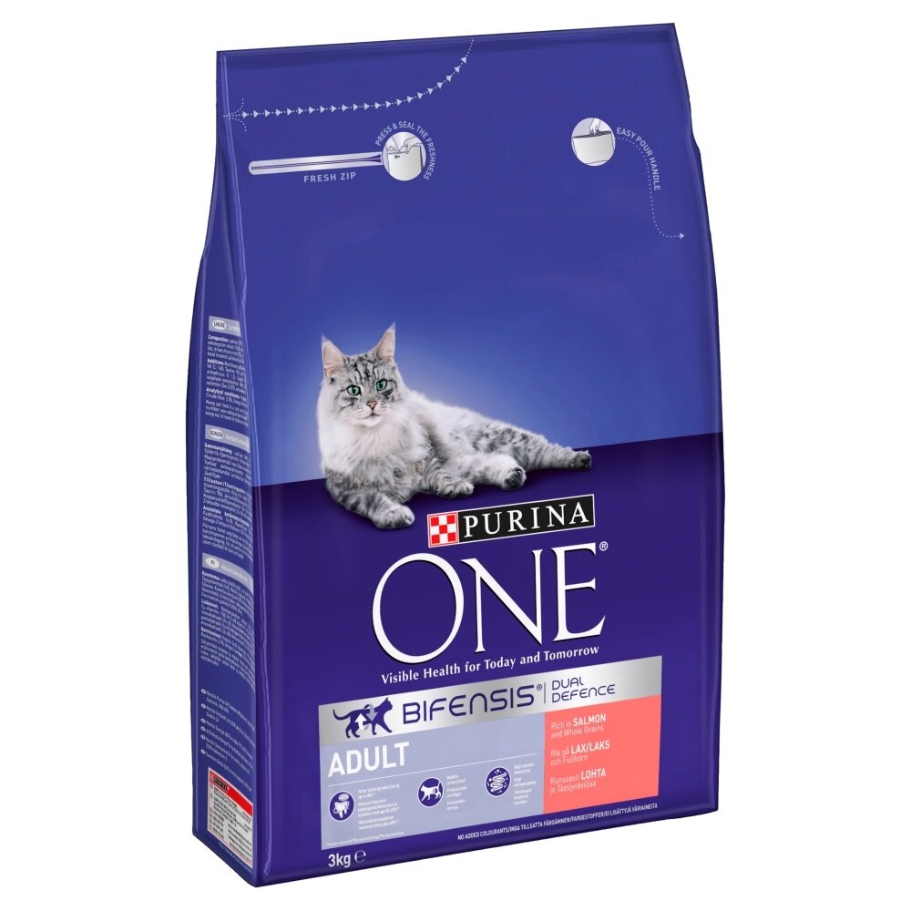 Purina One Adult Cat Salmon and Wholegrain 3kg