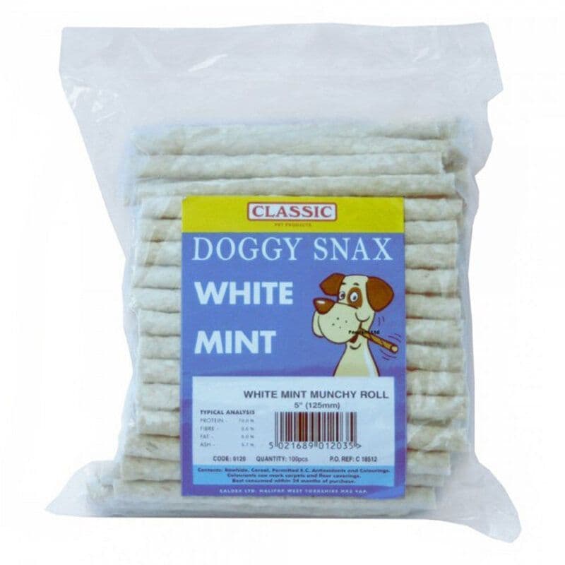 Classic Munchy Mini Roll White Mint 100 x 13cm