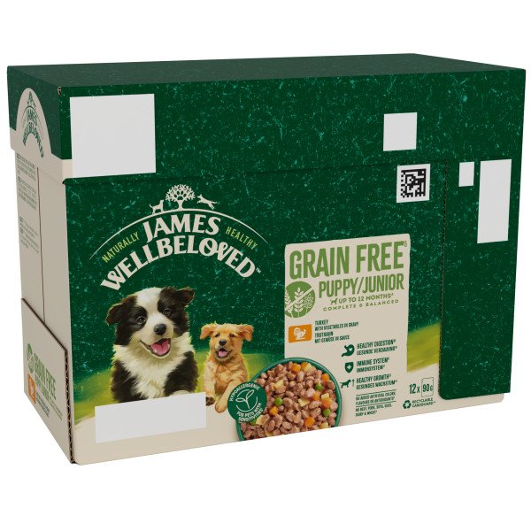 James Wellbeloved Grain Free Puppy Turkey in Gravy 4 x 12 x 90g