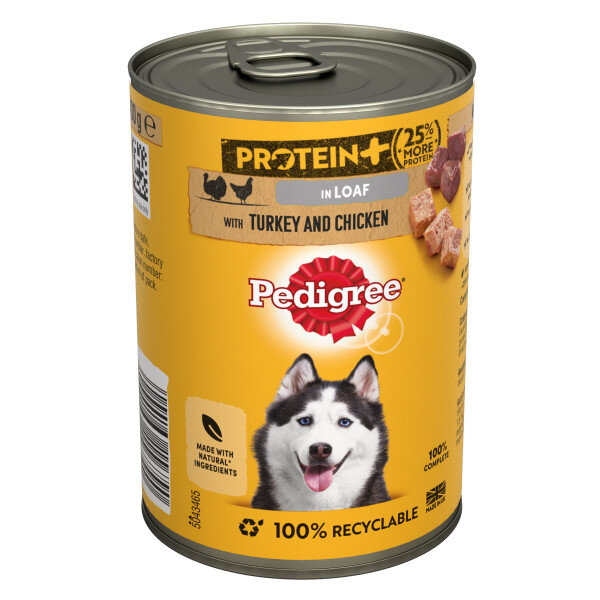 Pedigree Tins Protein Plus Turkey & Chicken in Loaf 12 x 400g