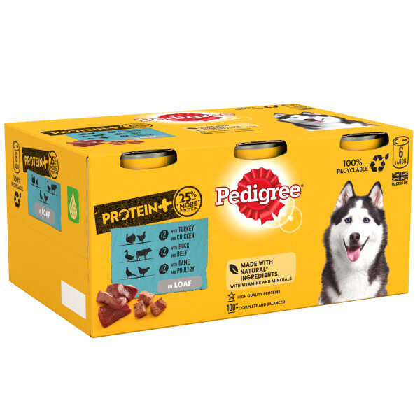 Pedigree Tins Protein Plus Mixed Selection in Loaf 4 x 6 x 400g