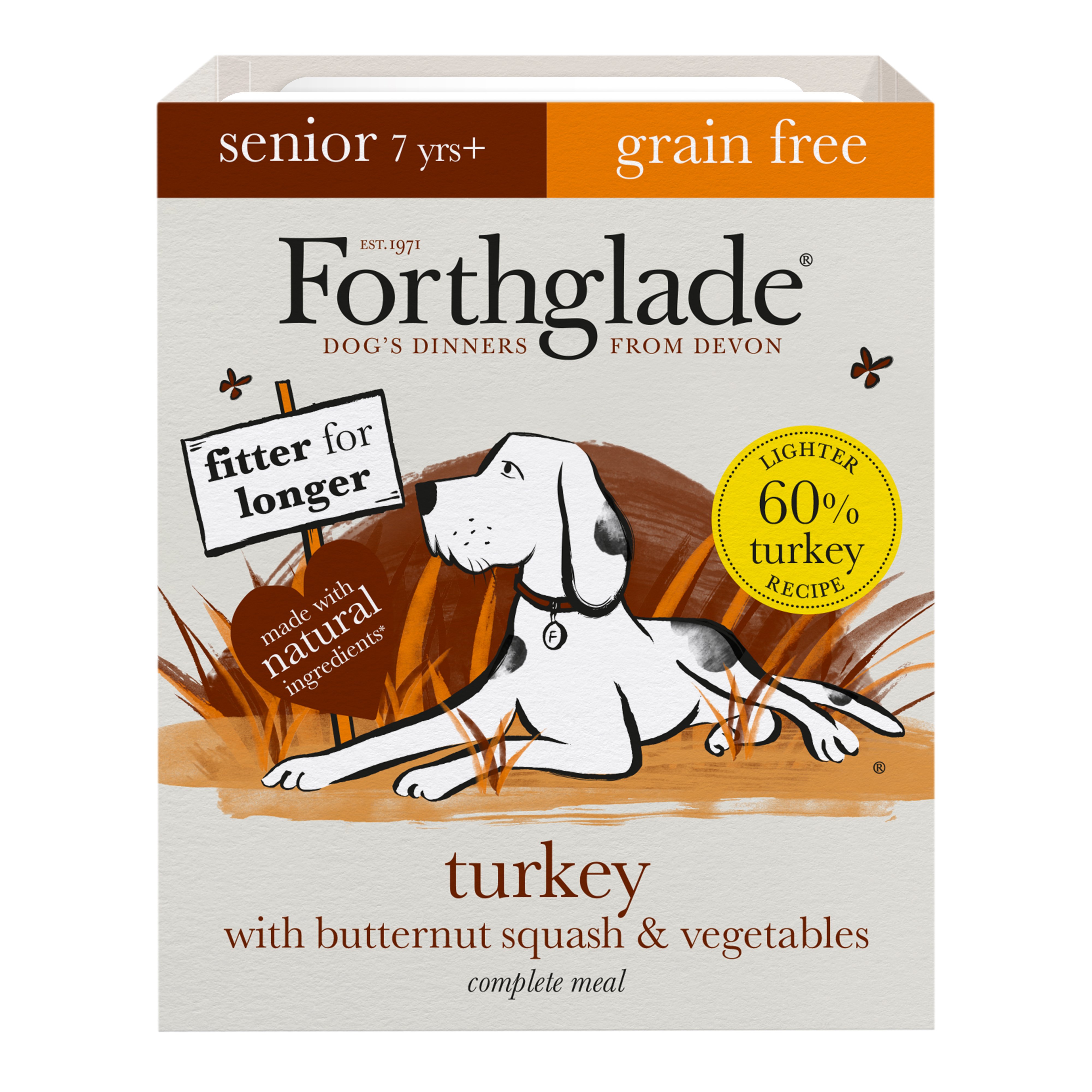 Forthglade Senior Complete Grain Free Turkey Butternut Squash & Veg Trays 18 x 395g