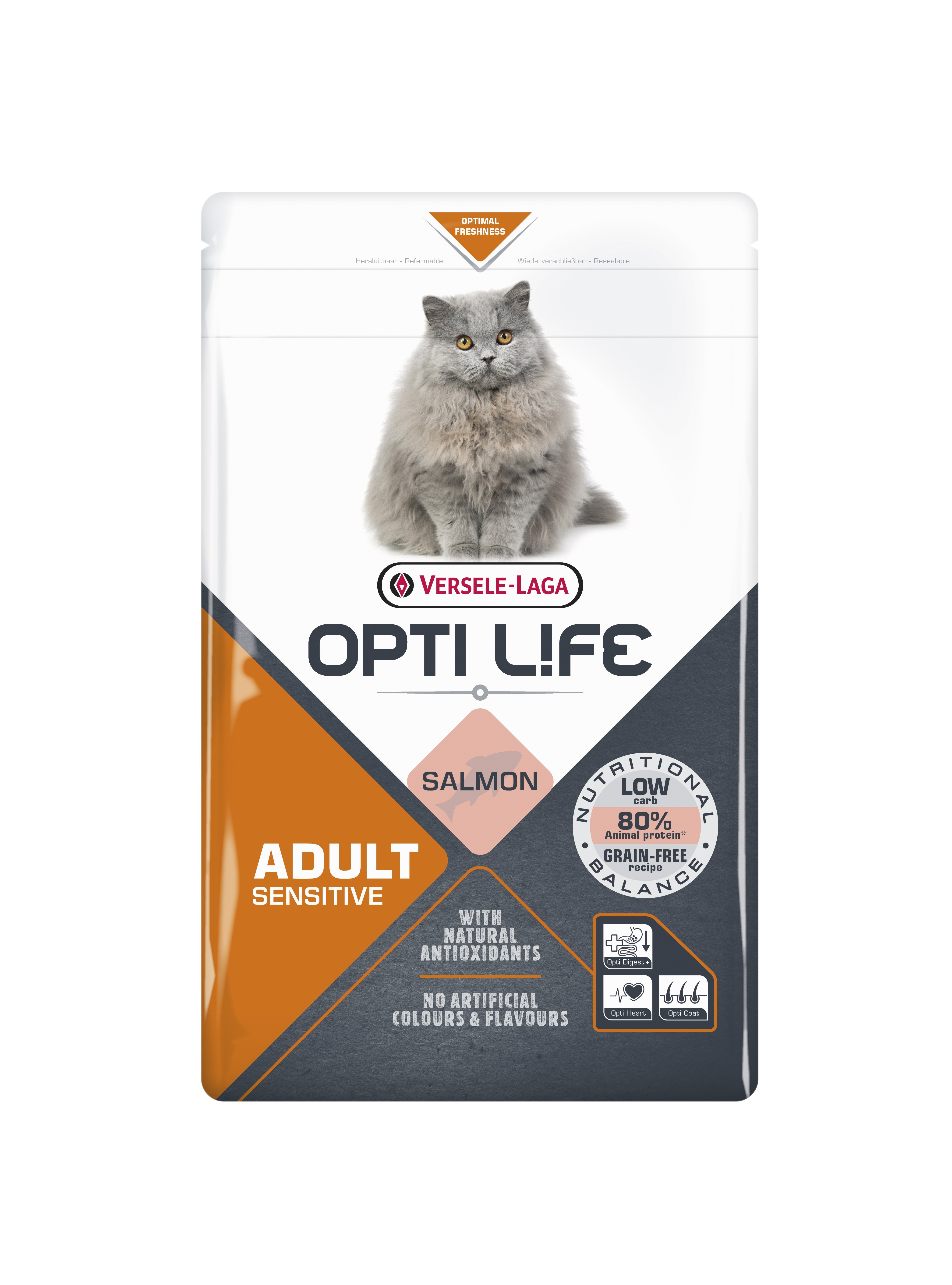 Versele Laga Opti Life Cat Adult Sensitive Grain Free Salmon 4 x 1kg