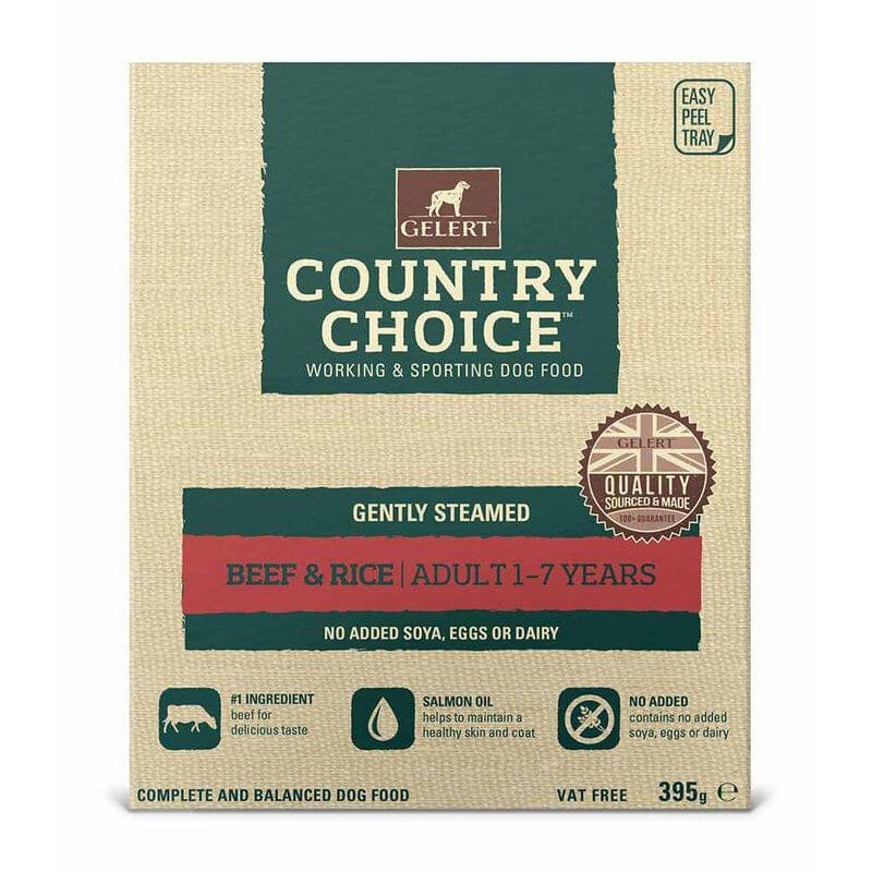 Gelert Country Choice Beef & Rice Tray Dog Food 10 x 395g