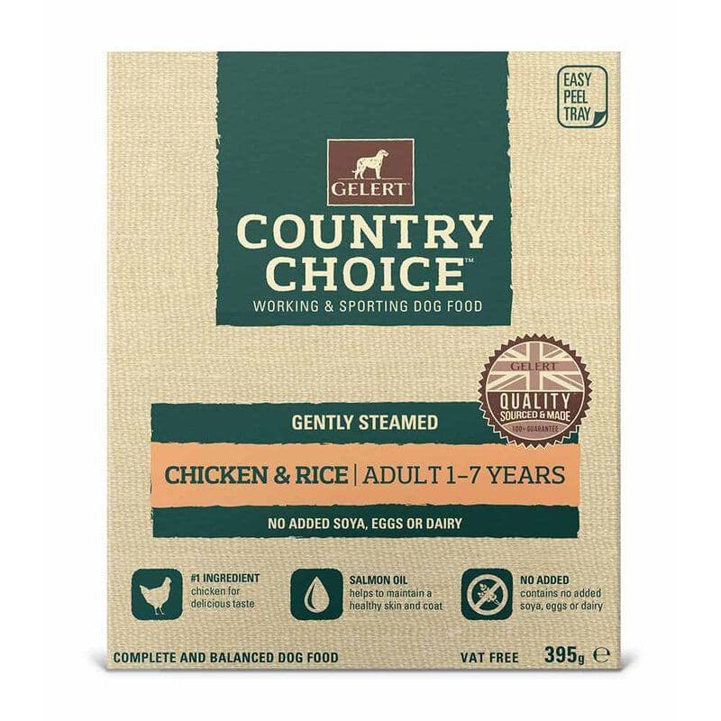 Gelert Country Choice Chicken & Rice Tray Dog Food 10 x 395g