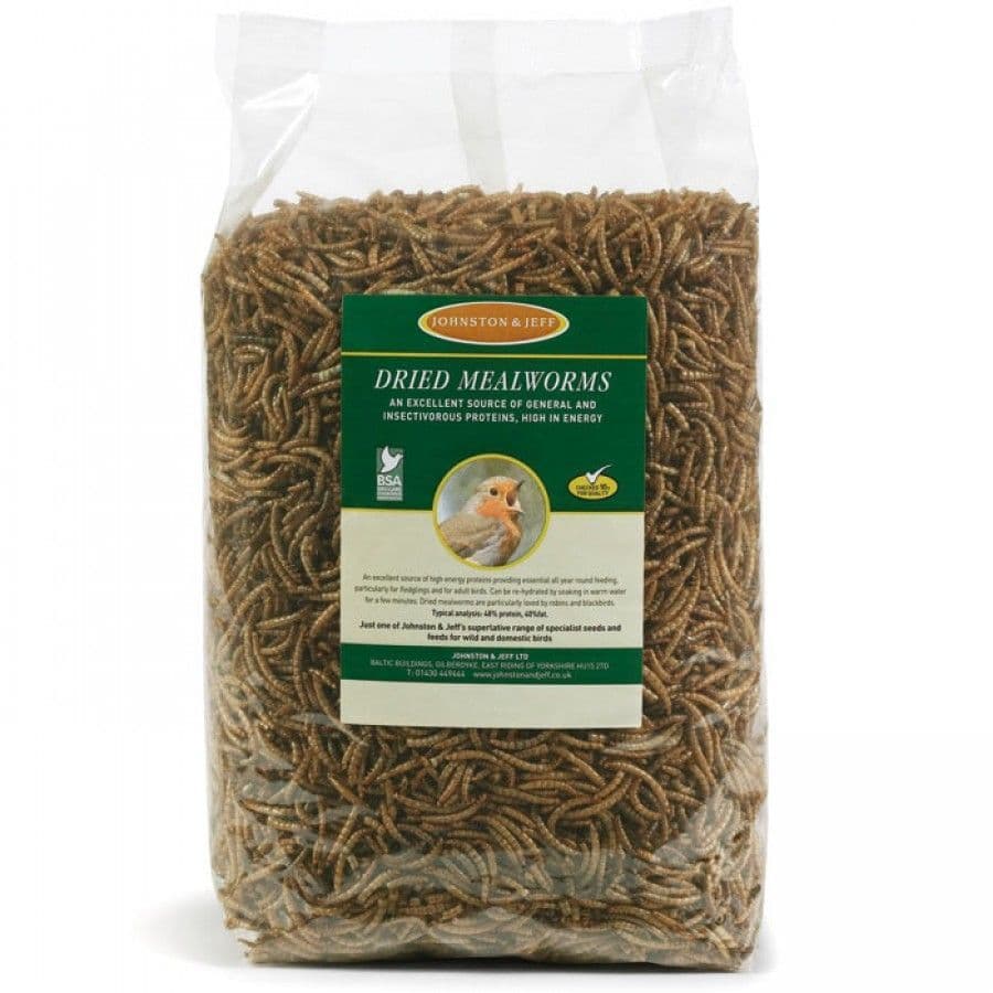 Johnston & Jeff Dried Mealworms Bird Feed 12.5kg