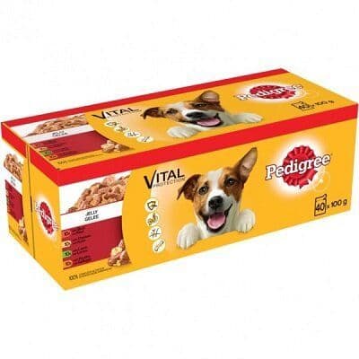 Pedigree Pouch Beef Chicken Lamb Poultry in Jelly 40 x 100g Mega Pack