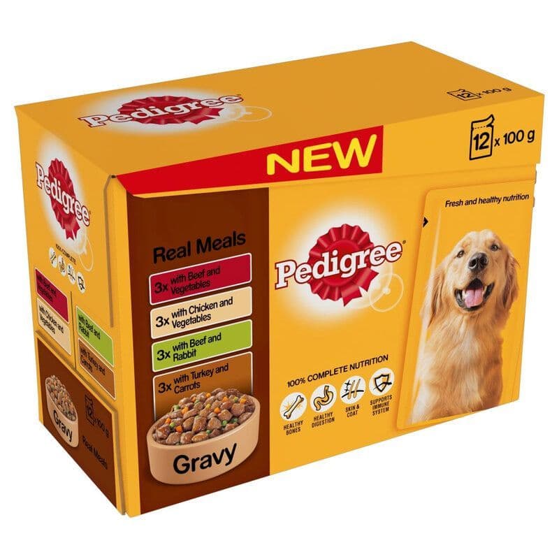 Pedigree Pouch Real Meals Gravy 4 x 12 x 100g