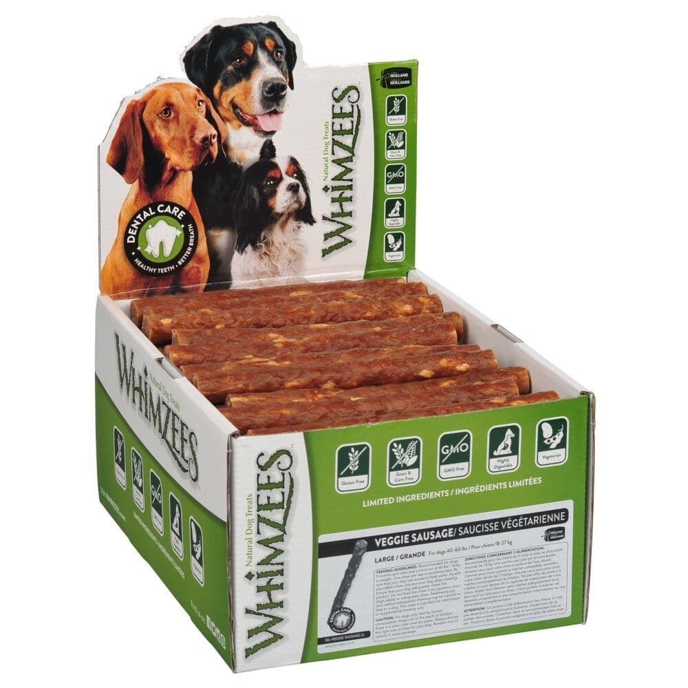 Whimzees Veggie Sausage Large Dog Treat x 50