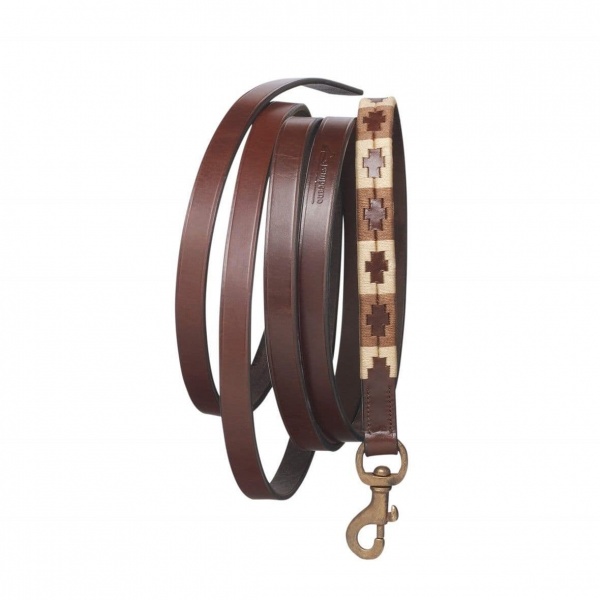 Leather Leadrope - Brown/Cream