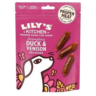Lily's Kitchen Scrumptious Duck & Venison Sausages Dog Treats 8 x 70g
