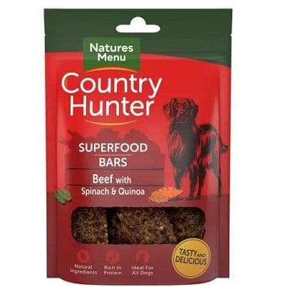 Natures Menu Country Hunter Superfood Bar Beef Dog Treats 7 x 100g