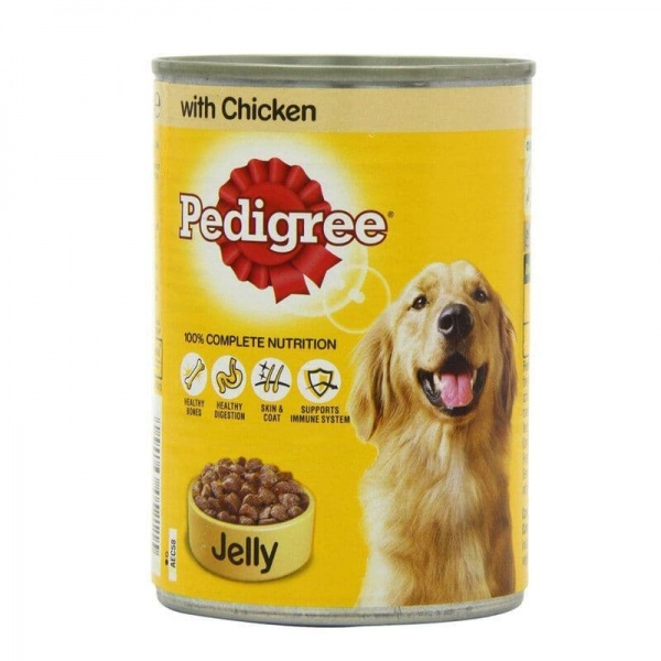 Pedigree Chicken Dog Food Chunks in Jelly Tins 12 x 385g