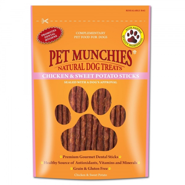 Pet Munchies Dog Treat Chicken & Sweet Potatoe Sticks 8x90g