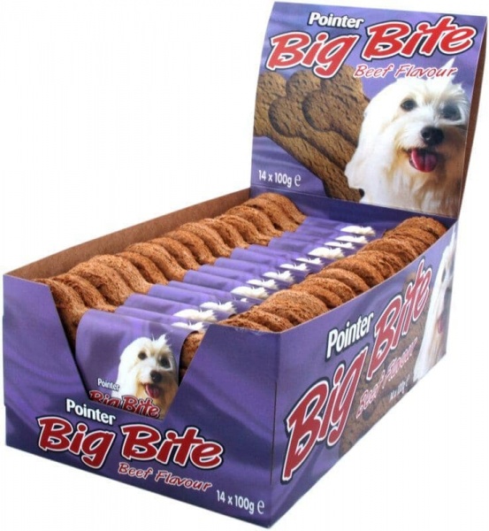 Pointer Big Bite Beef Biscuits Dog Treats 14's