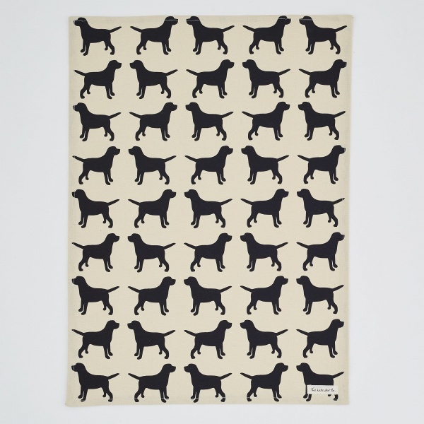 The Labrador Company Dog Print Tea Towel - Black Labrador