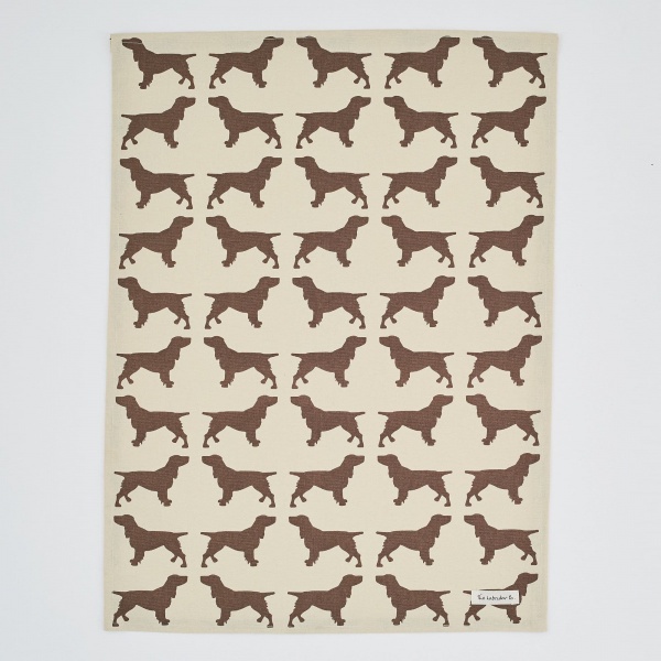 The Labrador Company Dog Print Tea Towel - Brown Spaniel