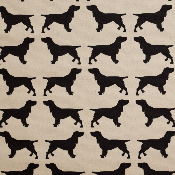 The Labrador Company Printed Cotton Drill - Black Spaniel