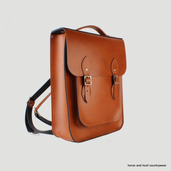 Traditional Handmade British Vintage Leather Backpack - London Tan